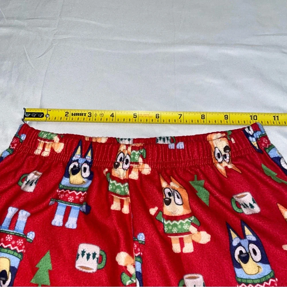 Bluey Christmas Fleece Pajamas Set Red Holiday Bingo Boys Girls Size 12